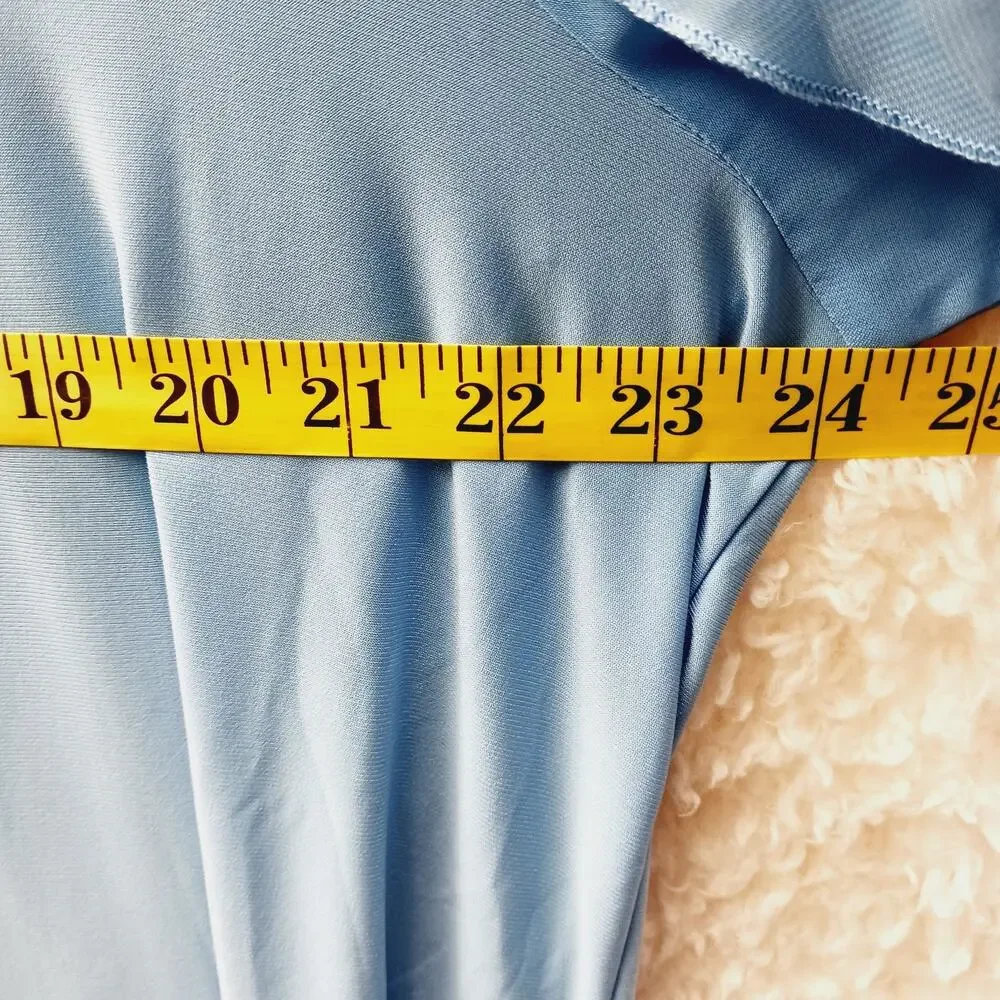 Blouse Sheer Ruffle Powder Blue Sleeve Romantic Coquette Soft Girl Size 18 20W - Picture 3 of 7